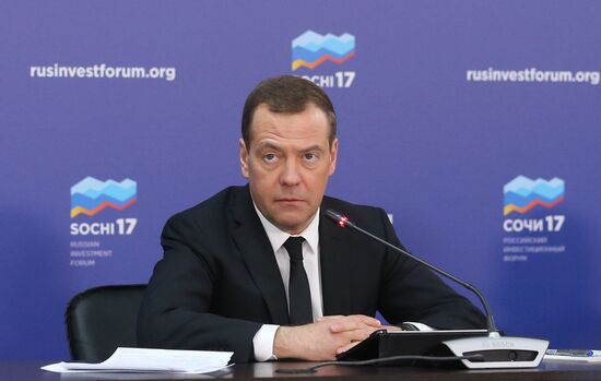 Russian Prime Minister Dmitry Medvedev participates in Russian Investment Forum