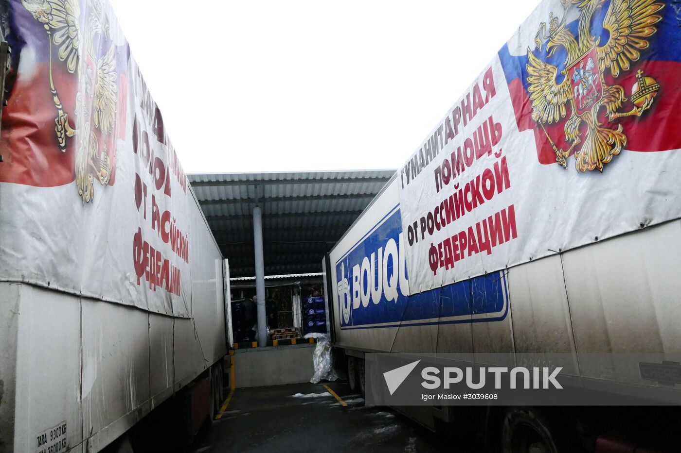 61st Russian humanitarian convoy arrives to Donetsk