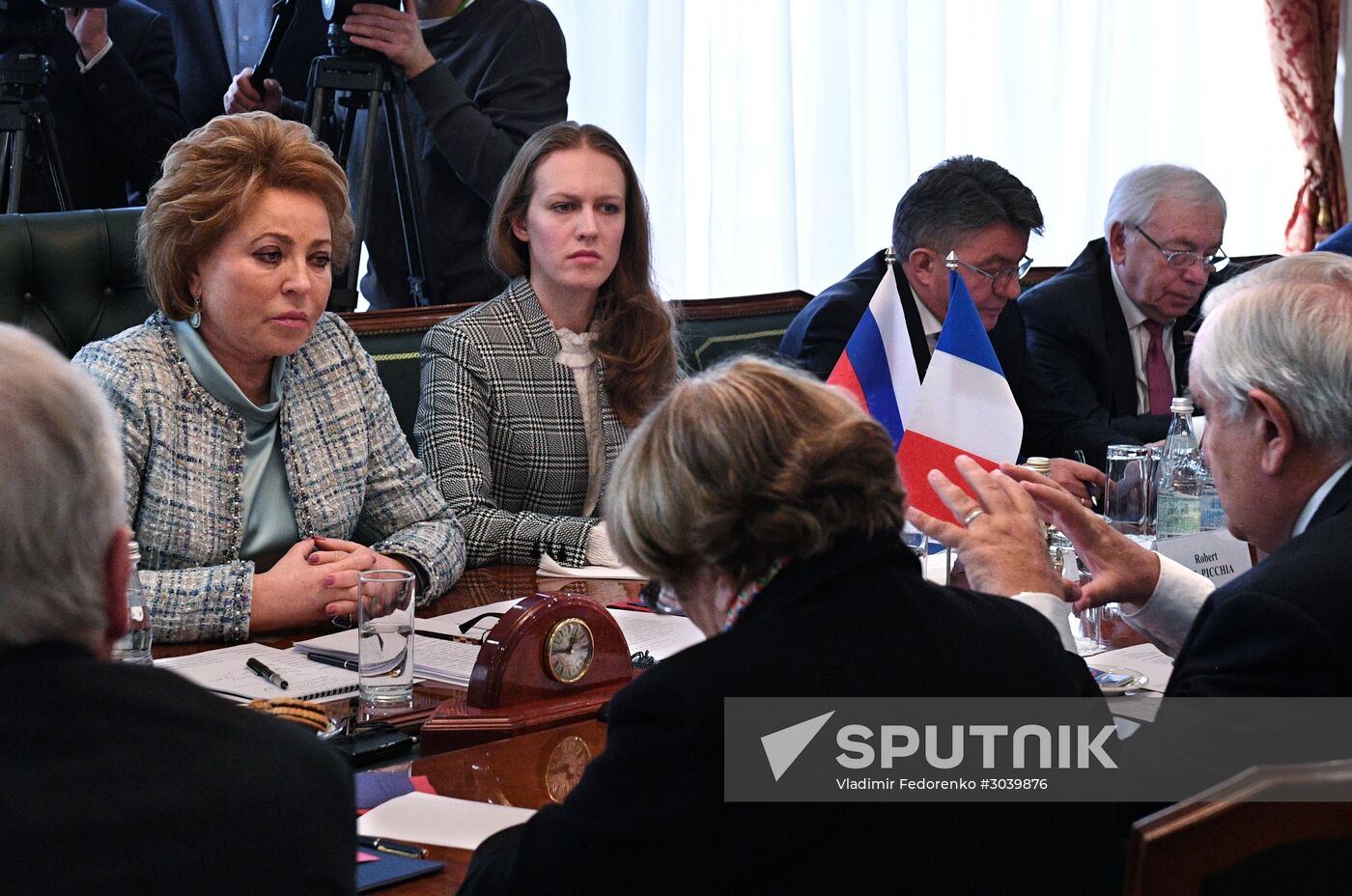 Russian Federation Council Speaker Valentina Matviyenko meets with Jean-Pierre Raffarin