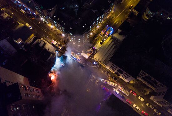 Moscow's 18th century mansion catches fire