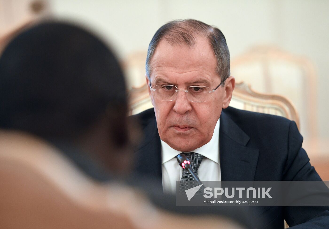 Foreign Minister Sergei Lavrov during talks with Foreign Minister of Niger Ibrahim Yacoubou