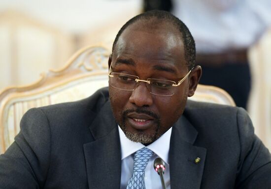 Foreign Minister Sergei Lavrov during talks with Foreign Minister of Niger Ibrahim Yacoubou