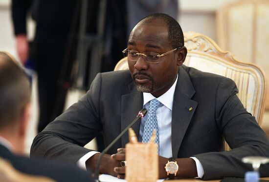 Foreign Minister Sergei Lavrov during talks with Foreign Minister of Niger Ibrahim Yacoubou