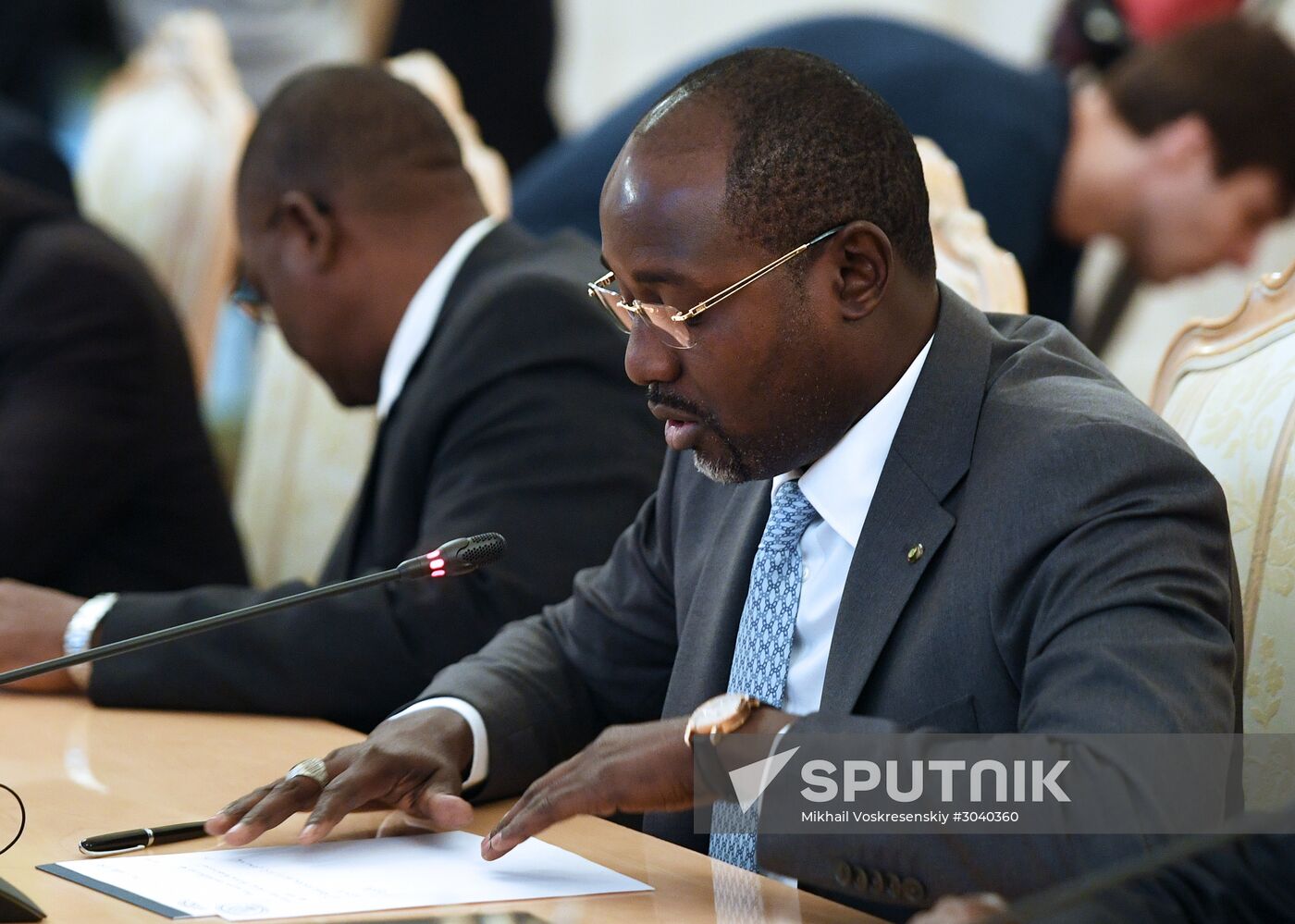 Foreign Minister Sergei Lavrov during talks with Foreign Minister of Niger Ibrahim Yacoubou