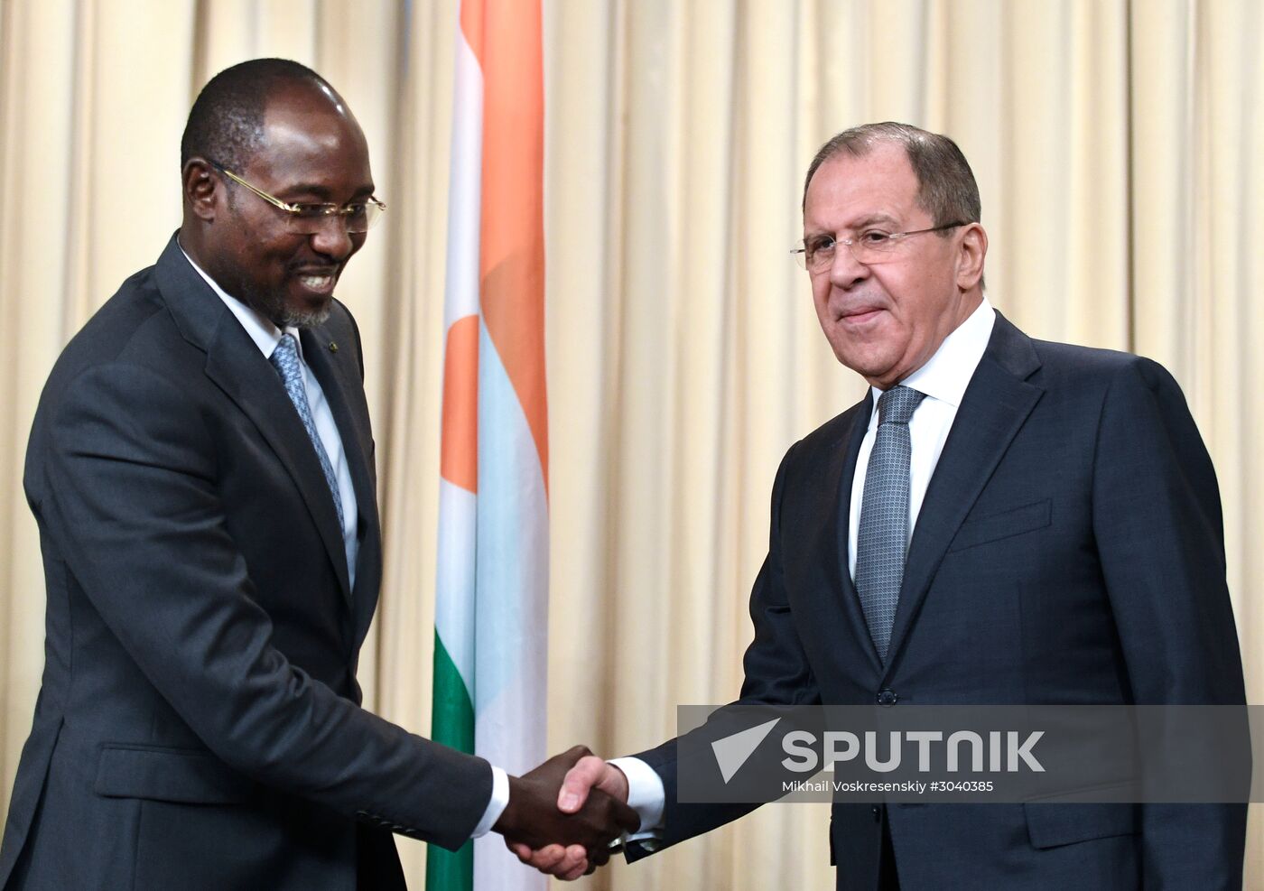 Foreign Minister Sergei Lavrov during talks with Foreign Minister of Niger Ibrahim Yacoubou