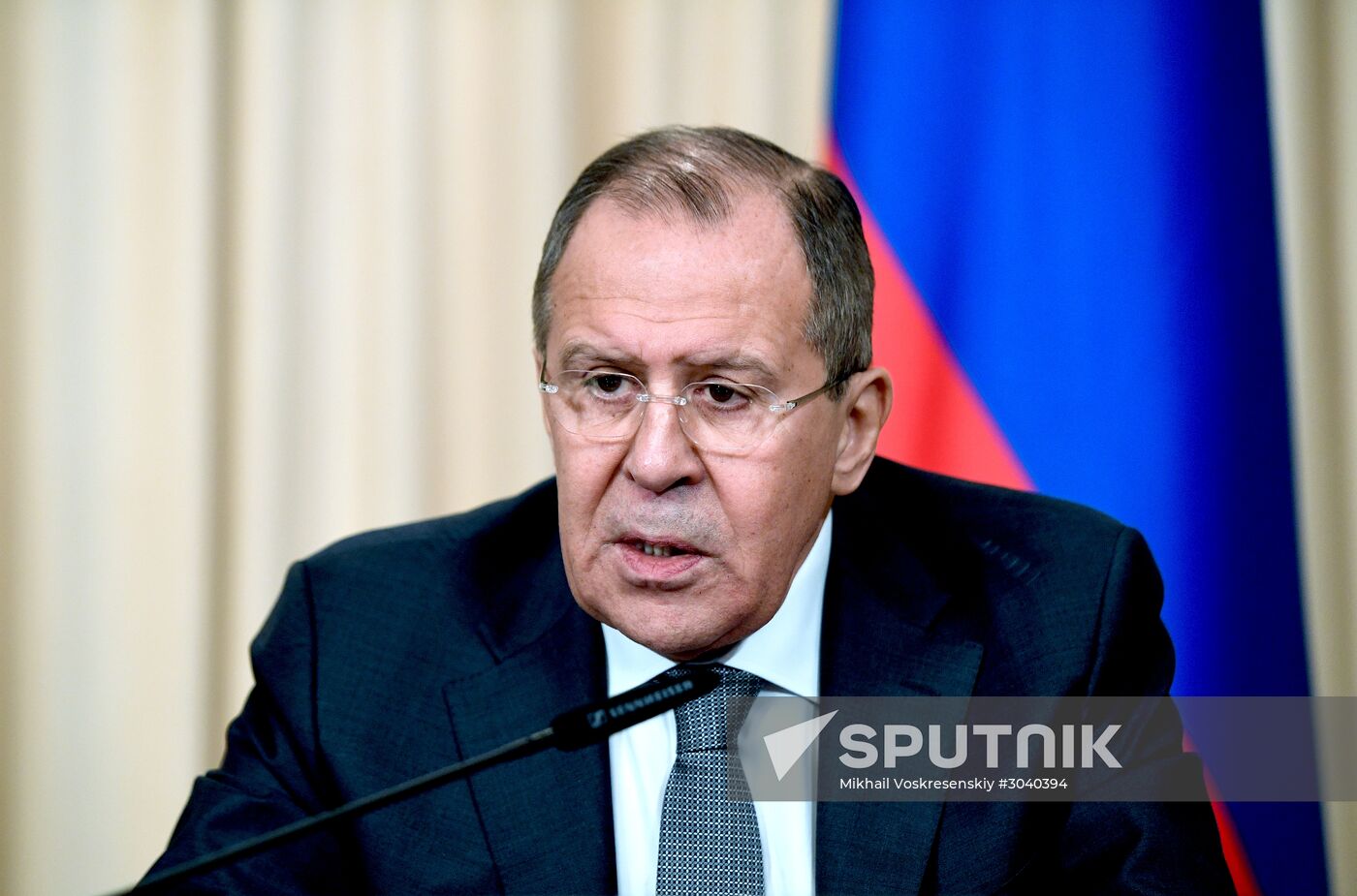 Foreign Minister Sergei Lavrov during talks with Foreign Minister of Niger Ibrahim Yacoubou