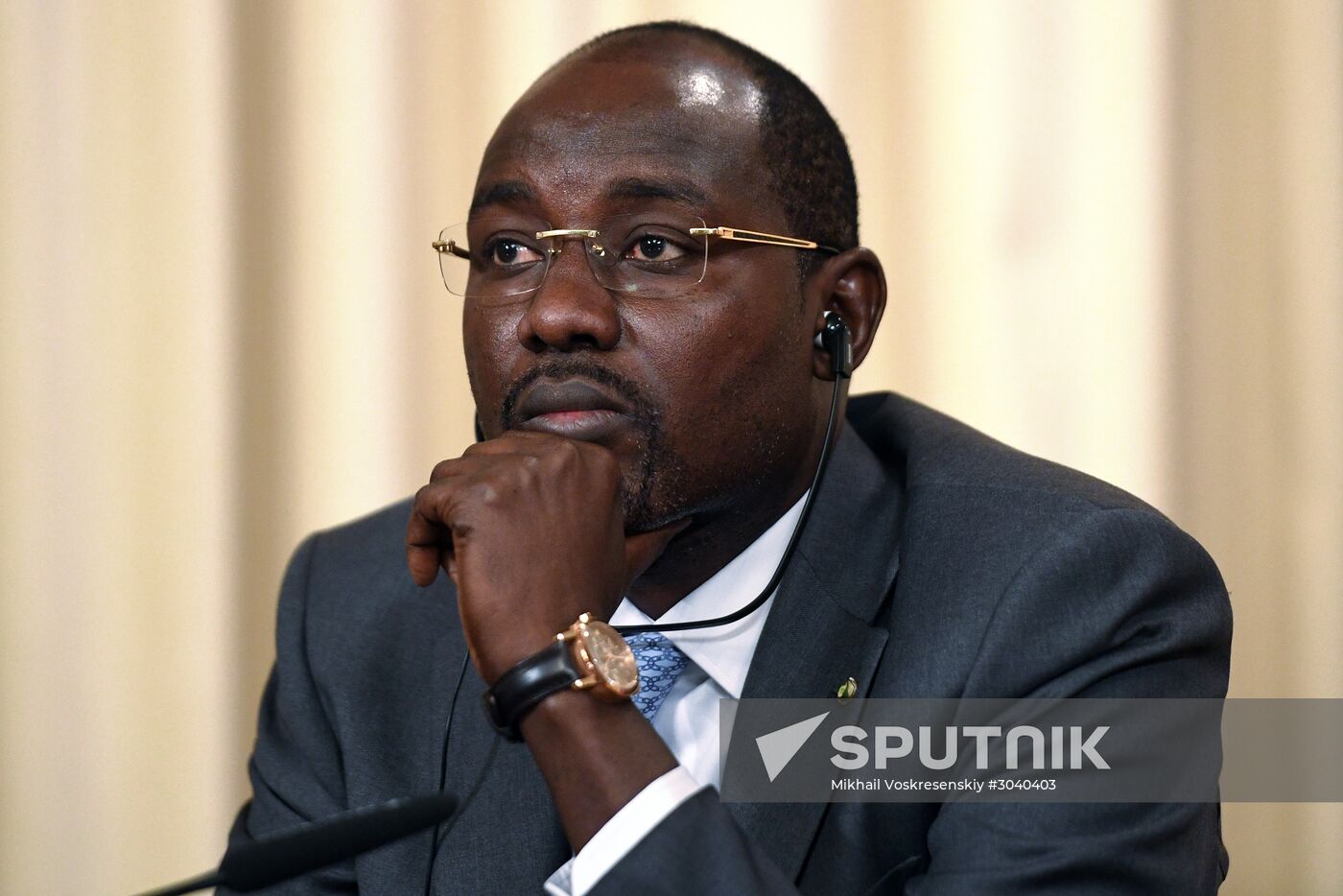 Foreign Minister Sergei Lavrov during talks with Foreign Minister of Niger Ibrahim Yacoubou