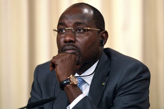 Foreign Minister Sergei Lavrov during talks with Foreign Minister of Niger Ibrahim Yacoubou