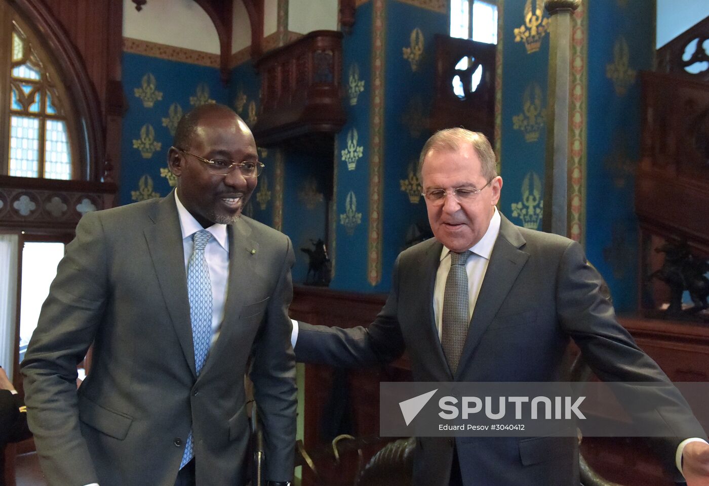 Foreign Minister Sergei Lavrov during talks with Foreign Minister of Niger Ibrahim Yacoubou