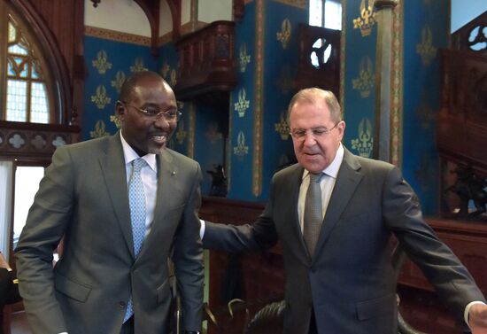 Foreign Minister Sergei Lavrov during talks with Foreign Minister of Niger Ibrahim Yacoubou