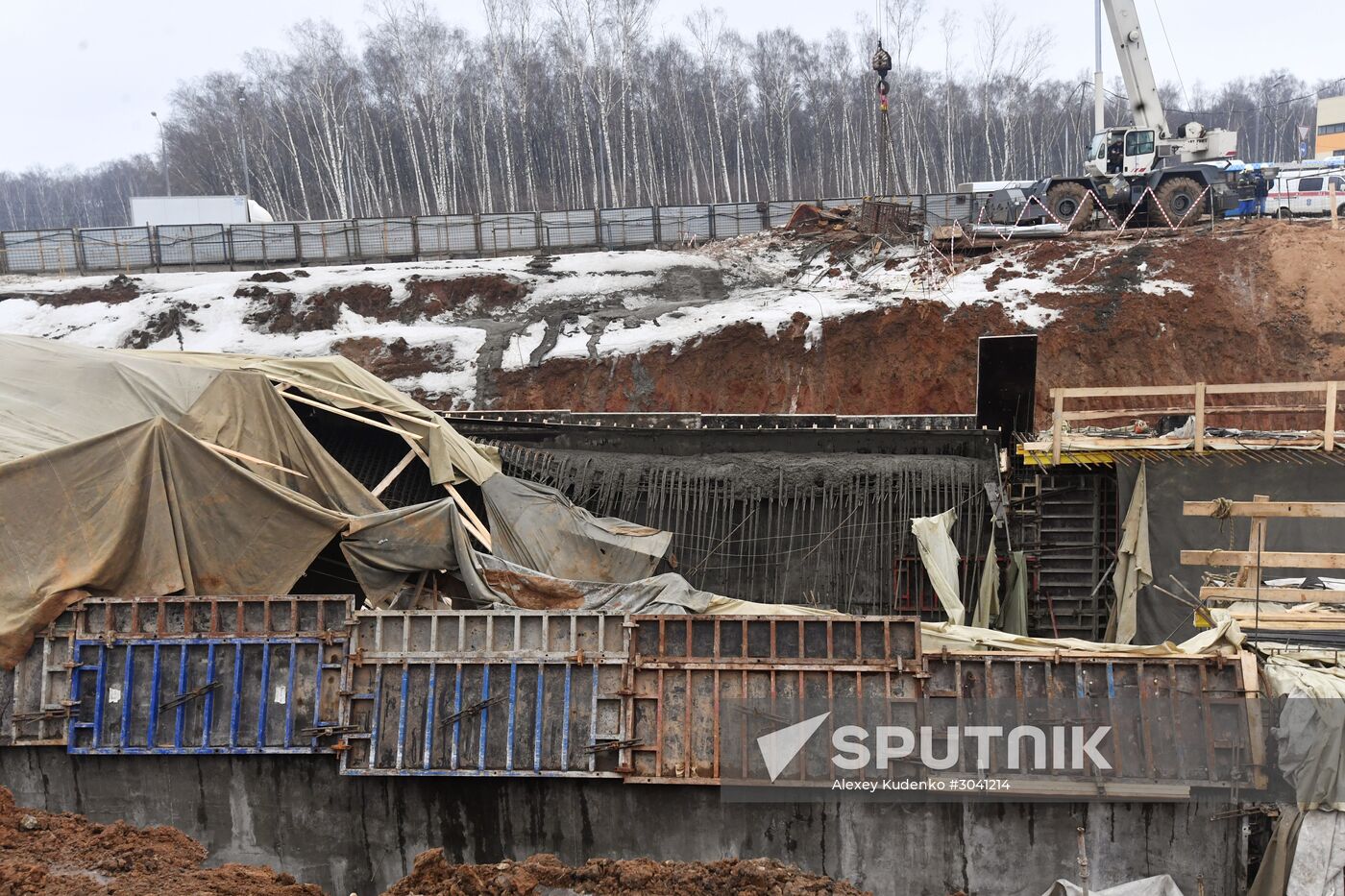 Road tunnel under construction collapses at Kaluzhskoye Highway