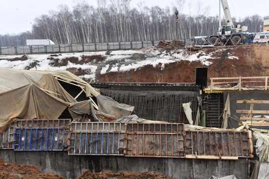 Road tunnel under construction collapses at Kaluzhskoye Highway