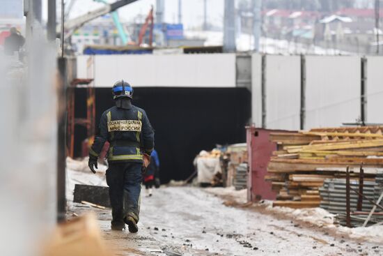 Road tunnel under construction collapses on Kaluzhskoye Highway