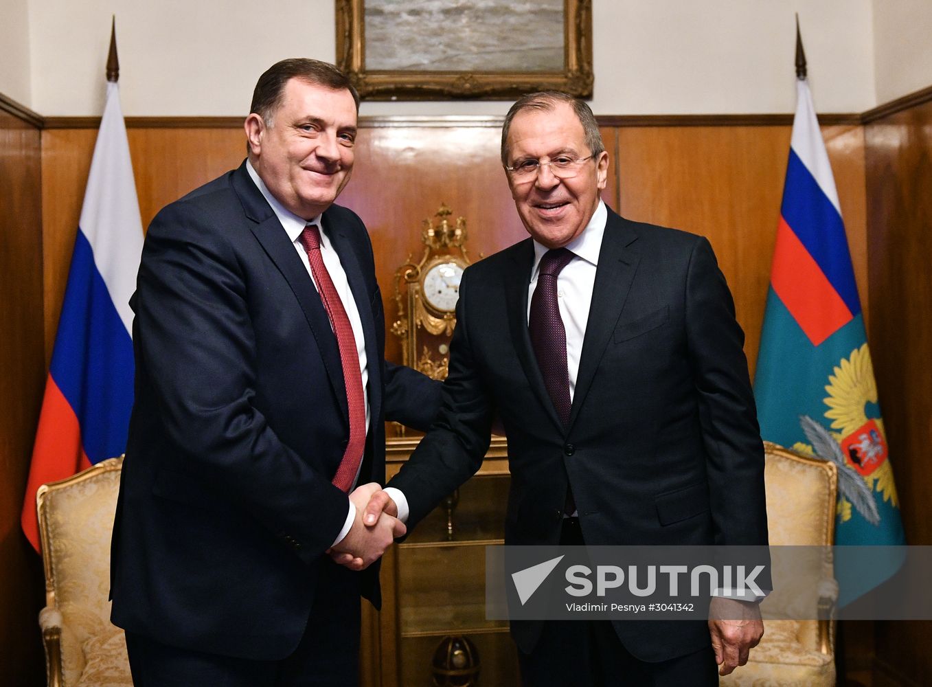Russian Foreign Minister Sergei Lavrov meets with President of Republika Srpska Milorad Dodik