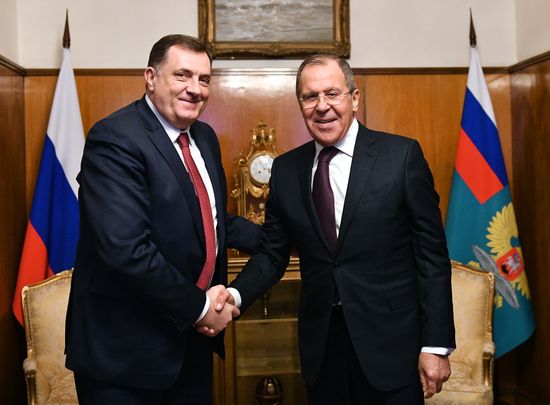 Russian Foreign Minister Sergei Lavrov meets with President of Republika Srpska Milorad Dodik