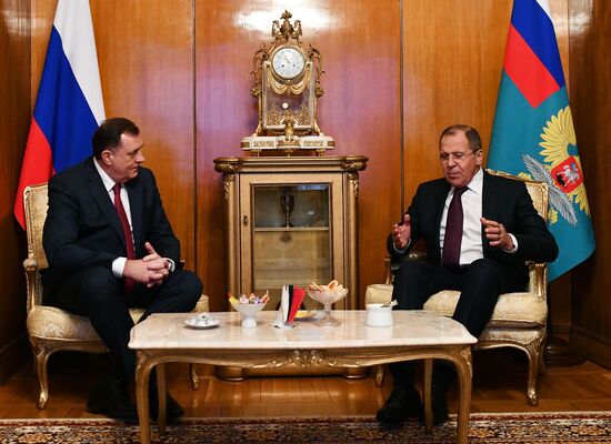 Russian Foreign Minister Sergei Lavrov meets with President of Republika Srpska Milorad Dodik