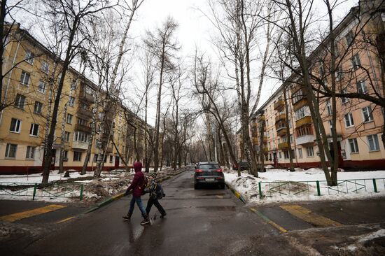Five-storey houses in Moscow