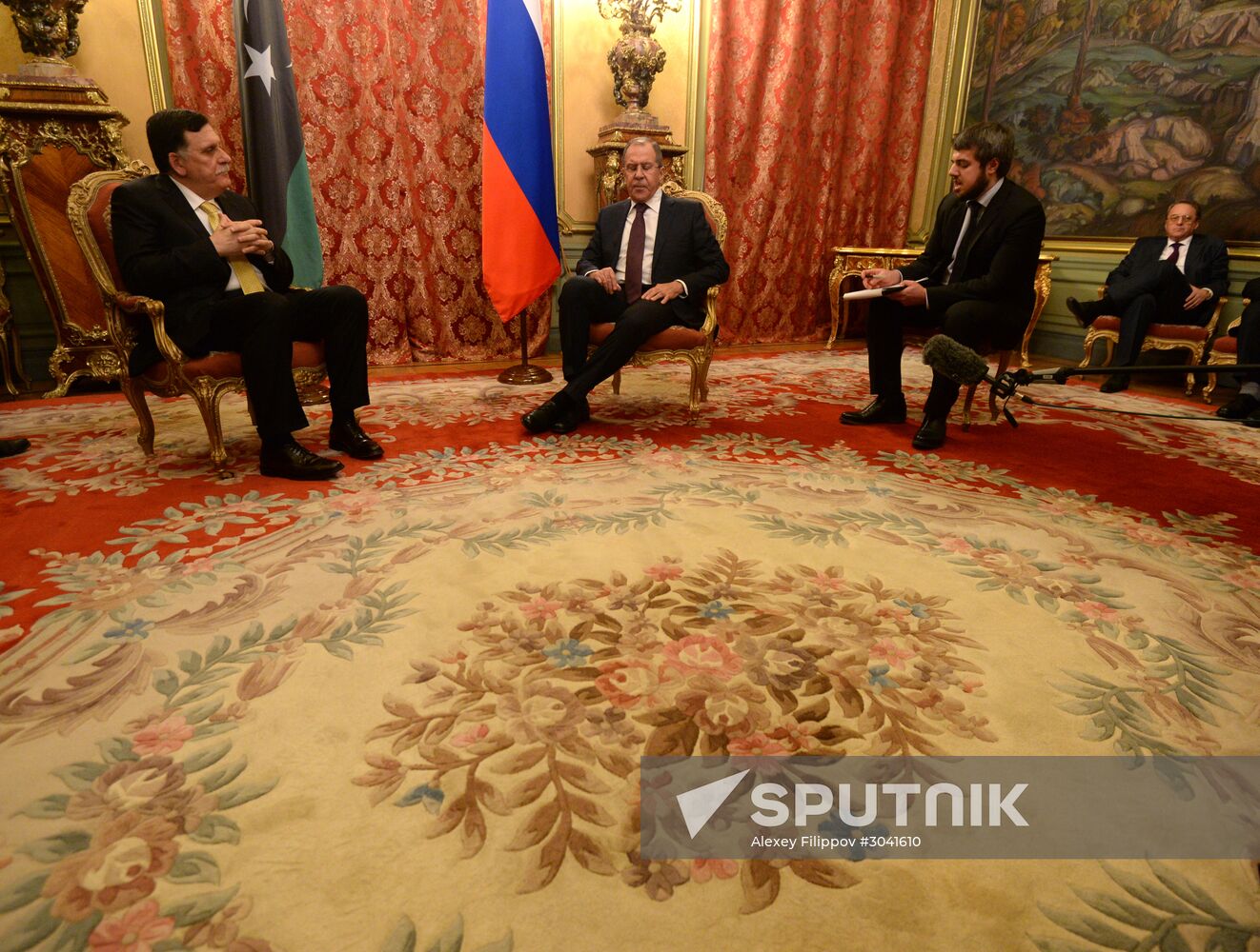 Russian Foreign Minister Sergei Lavrov meets with Libyan Prime Minister Fayez al-Saraj
