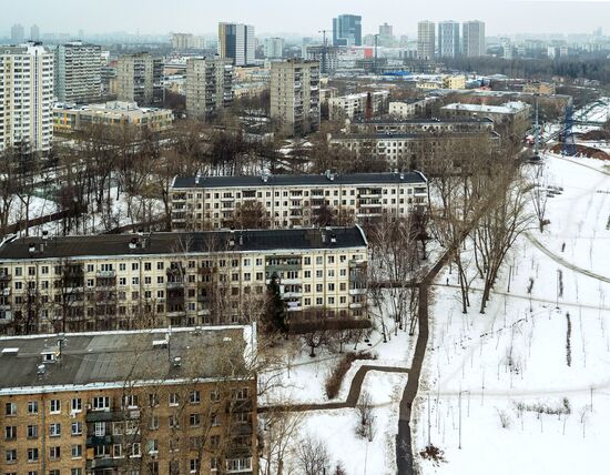 Five-story residential buildings in Moscow