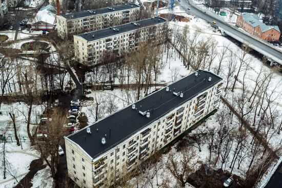 Five-story residential buildings in Moscow