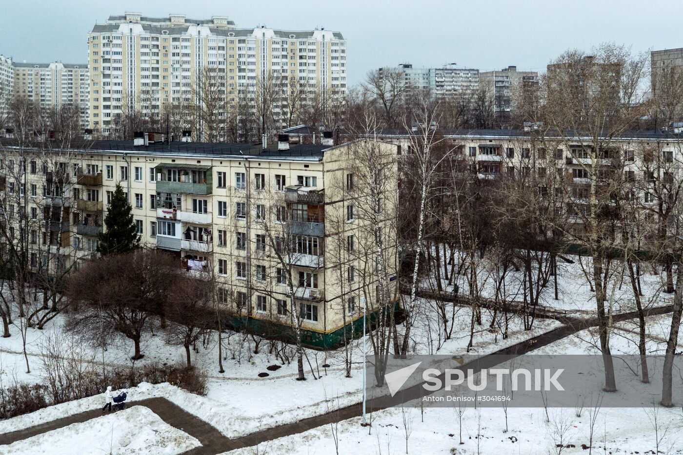 Five-story residential buildings in Moscow