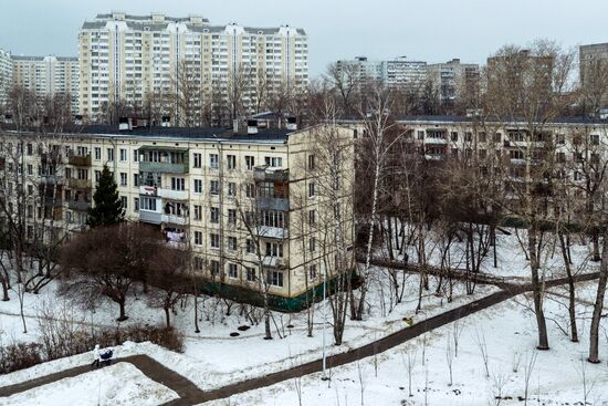 Five-story residential buildings in Moscow
