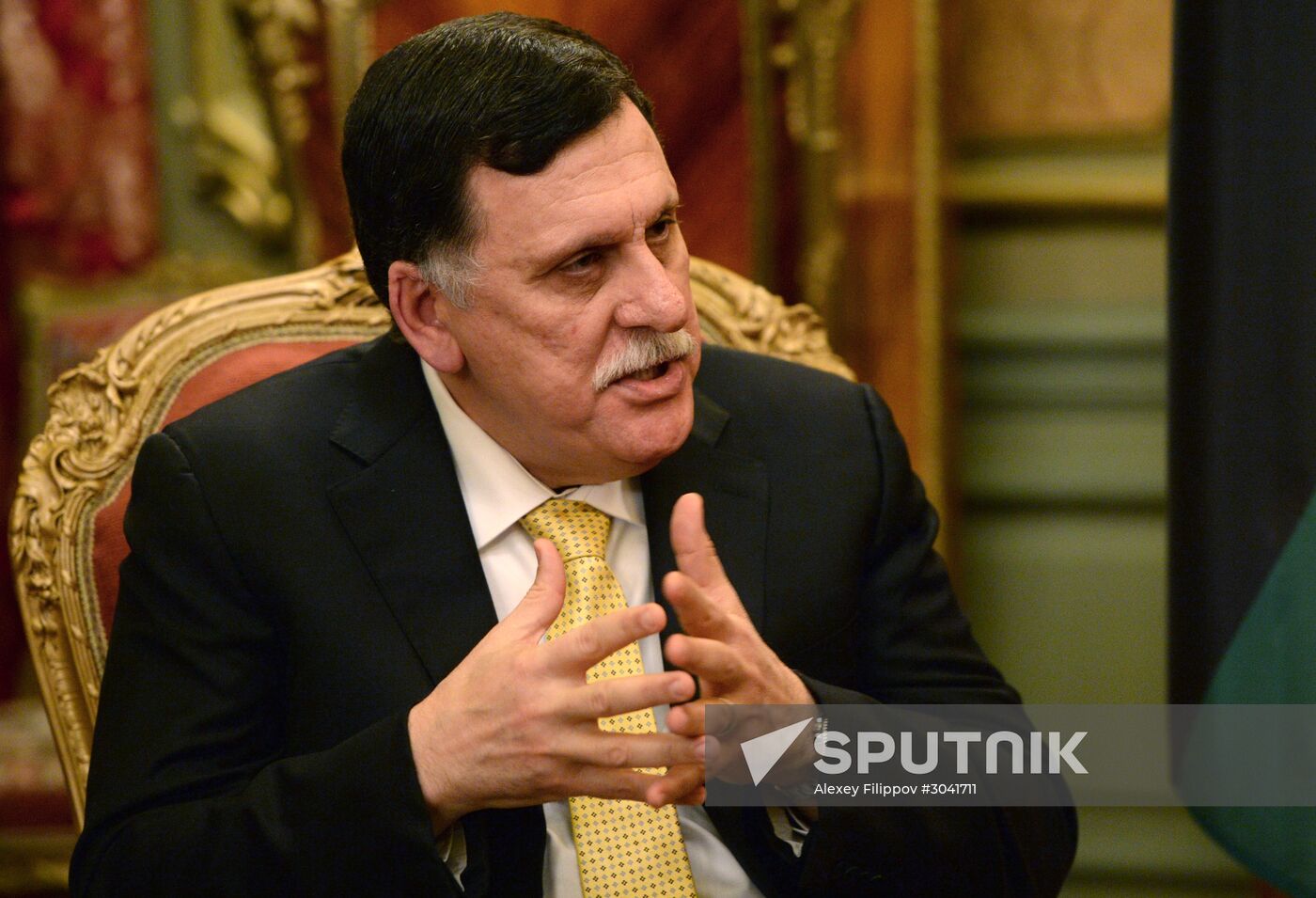 Russian Foreign Minister Sergei Lavrov meets with Libyan Prime Minister Fayiz al-Saraj