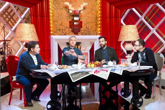 Filming Prozhektorparishilton program for Channel One