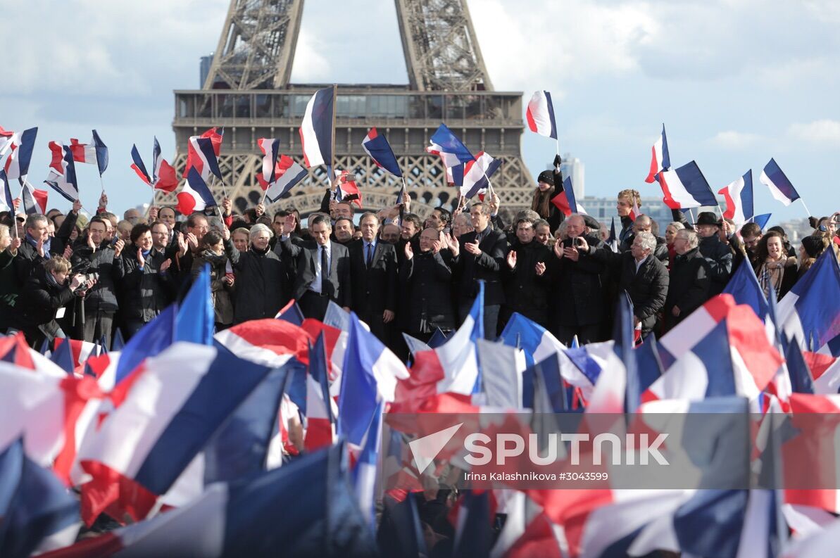 Rally to support Francois Fillon in Paris
