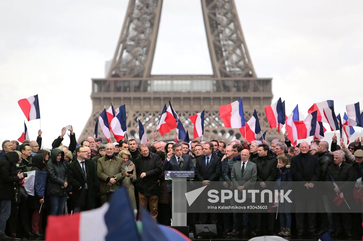 Rally to support Francois Fillon in Paris