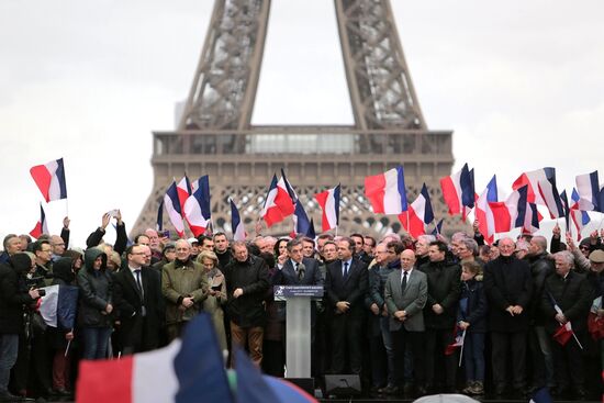 Rally to support Francois Fillon in Paris