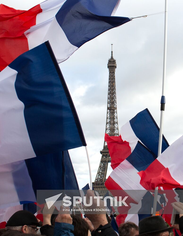 Rally to support Francois Fillon in Paris