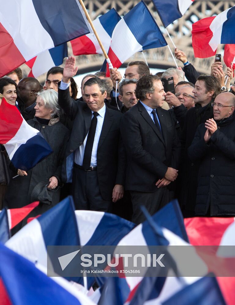 Rally to support Francois Fillon in Paris