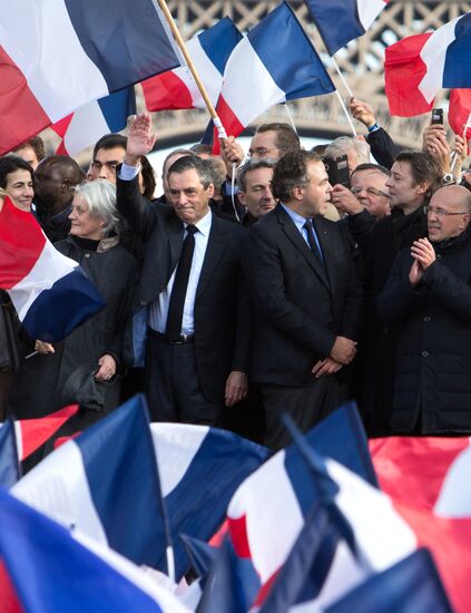 Rally to support Francois Fillon in Paris