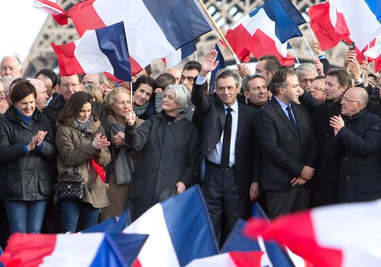 Rally to support Francois Fillon in Paris