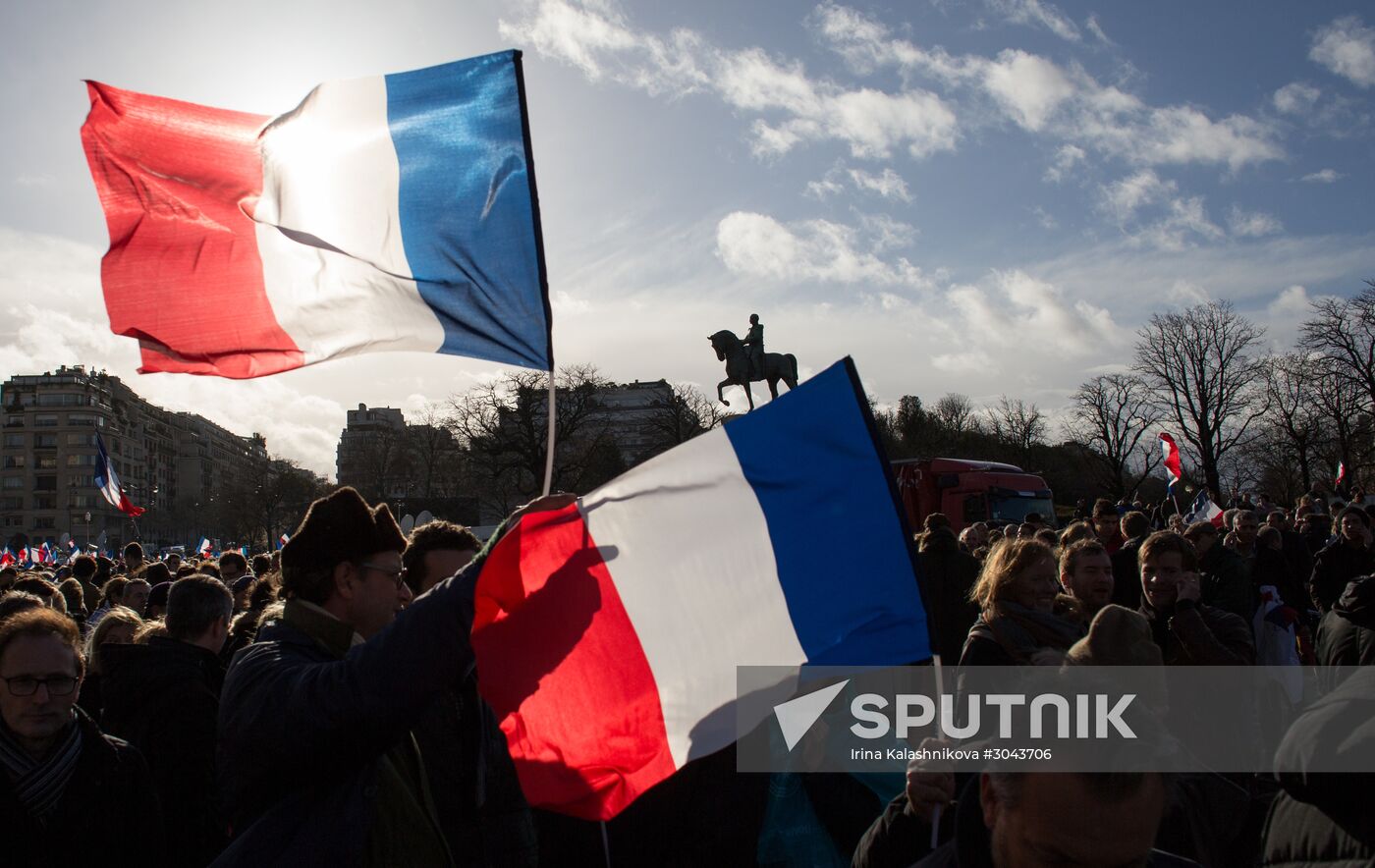 Rally in support of Francois Fillon in Paris
