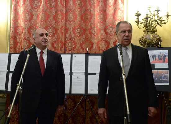 Russian Foreign Minister Sergei Lavrov meets with his Azerbaijani counterpart Elmar Mammadyarov