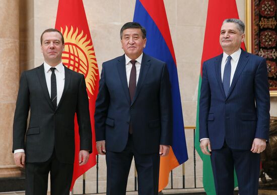 Russian Prime Minister Dmitry Medvedev pays an official visit to Kyrgyzstan