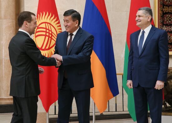 Russian Prime Minister Dmitry Medvedev pays an official visit to Kyrgyzstan