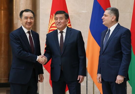 Russian Prime Minister Dmitry Medvedev pays an official visit to Kyrgyzstan
