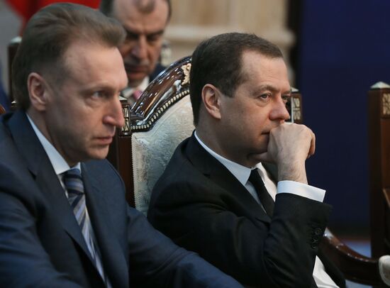 Russian Prime Minister Dmitry Medvedev pays an official visit to Kyrgyzstan