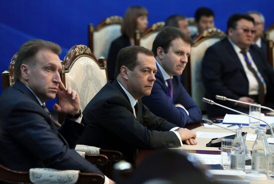 Russian Prime Minister Dmitry Medvedev pays an official visit to Kyrgyzstan