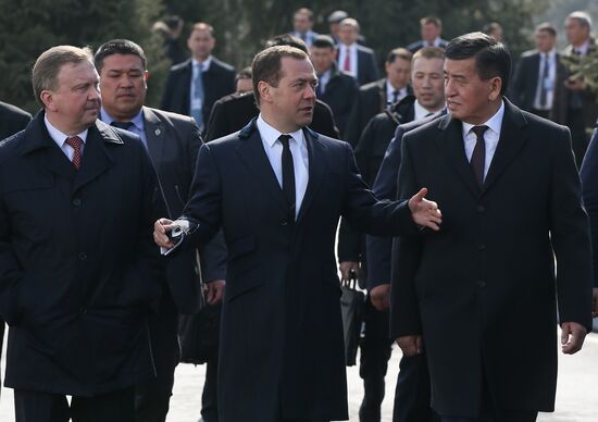 Russian Prime Minister Dmitry Medvedev pays an official visit to Kyrgyzstan