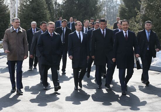 Russian Prime Minister Dmitry Medvedev pays an official visit to Kyrgyzstan