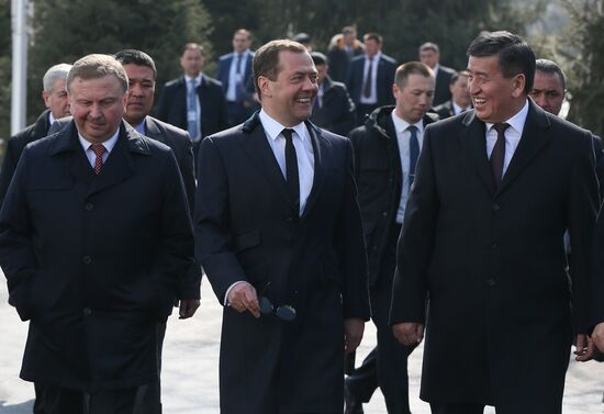 Russian Prime Minister Dmitry Medvedev pays an official visit to Kyrgyzstan