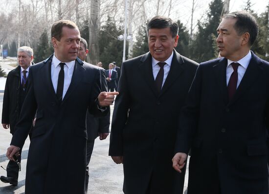 Russian Prime Minister Dmitry Medvedev pays an official visit to Kyrgyzstan