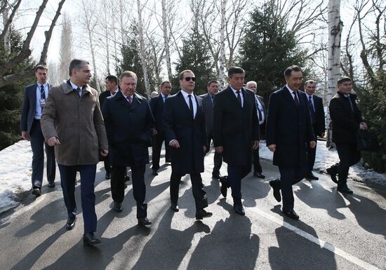 Russian Prime Minister Dmitry Medvedev pays an official visit to Kyrgyzstan