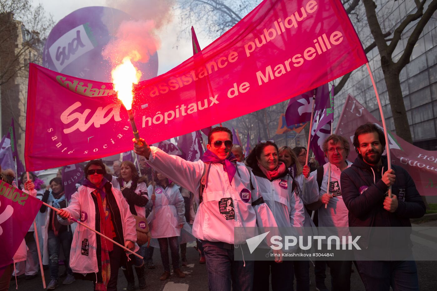 French presidential candidate Mélenchon attends medics' rally in Paris