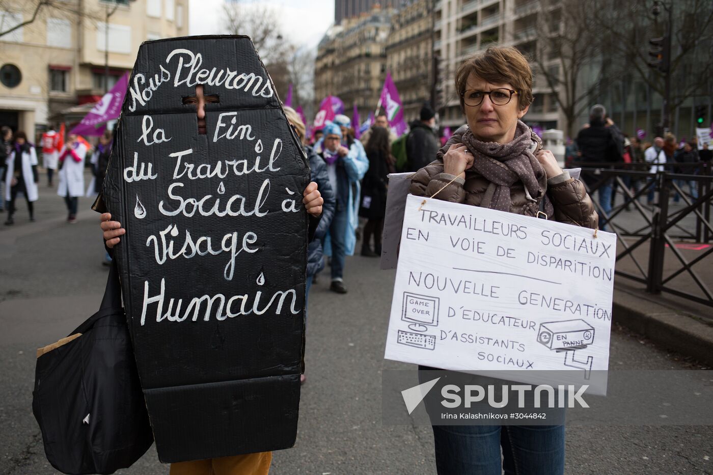 French presidential candidate Mélenchon attends medics' rally in Paris