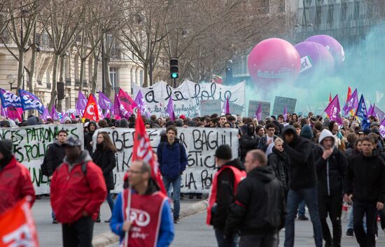 French presidential candidate Mélenchon attends medics' rally in Paris